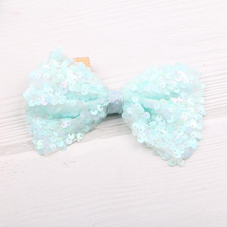 

Корейский стиль принцессы Заколка-бант для волос с цветными пайетками для девочек