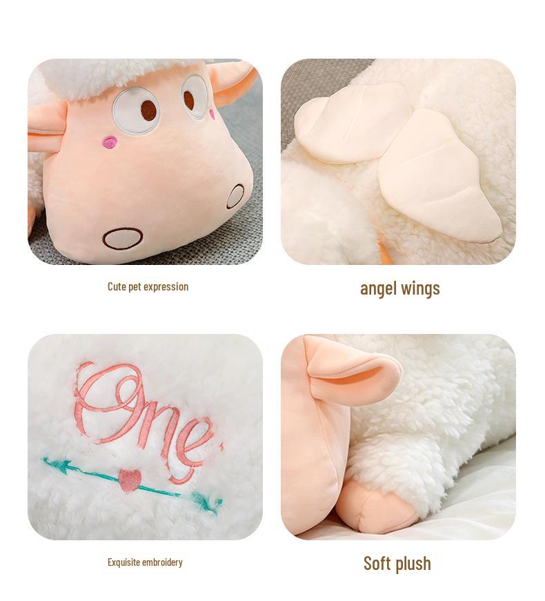 Angel Sheep Plush Toy - Soft Lamb Wool Hug Pillow
