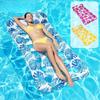 New Inflatable Leaf Pillow Floating Bed Adult Water Printed Lounge Chair Floating Bed Single Inflatable Floating Bed