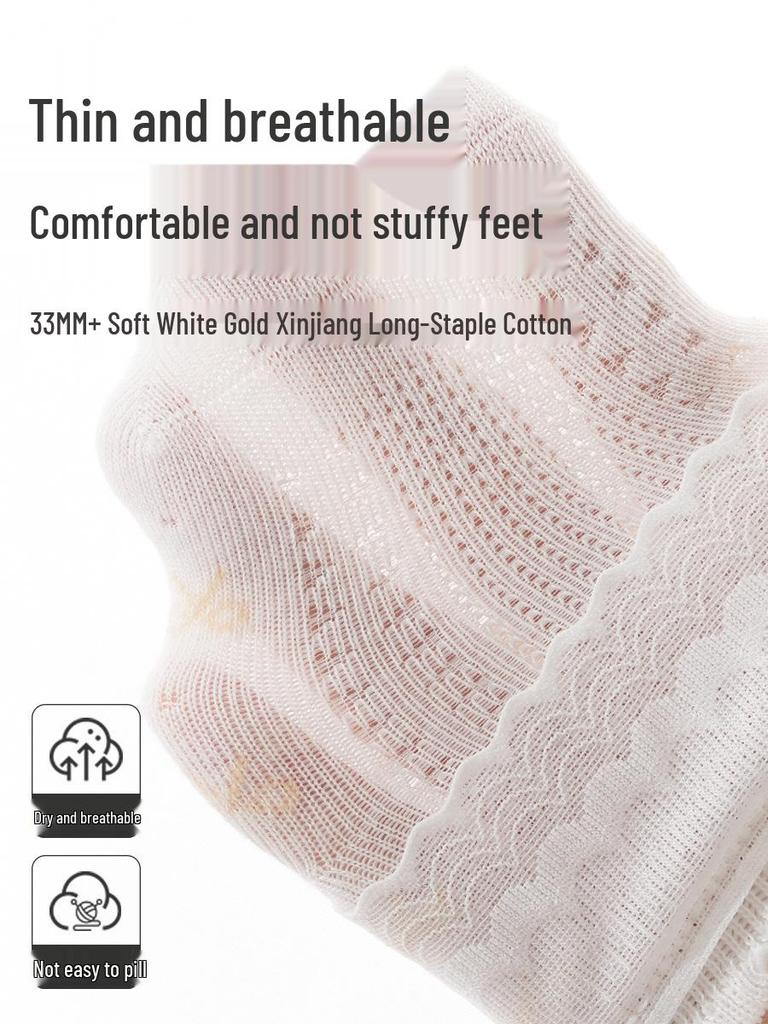 Spring & Summer Lace Mid-Calf Baby Socks - Seamless Mesh Dance Style for Girls