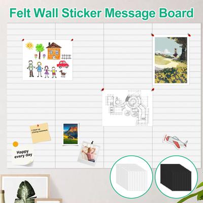 Felt Bulletin Board Tabs Decorative Felt Pin Board with Removable Adhesive DIY Wall Stickers Felt Boards for Office Home Decor