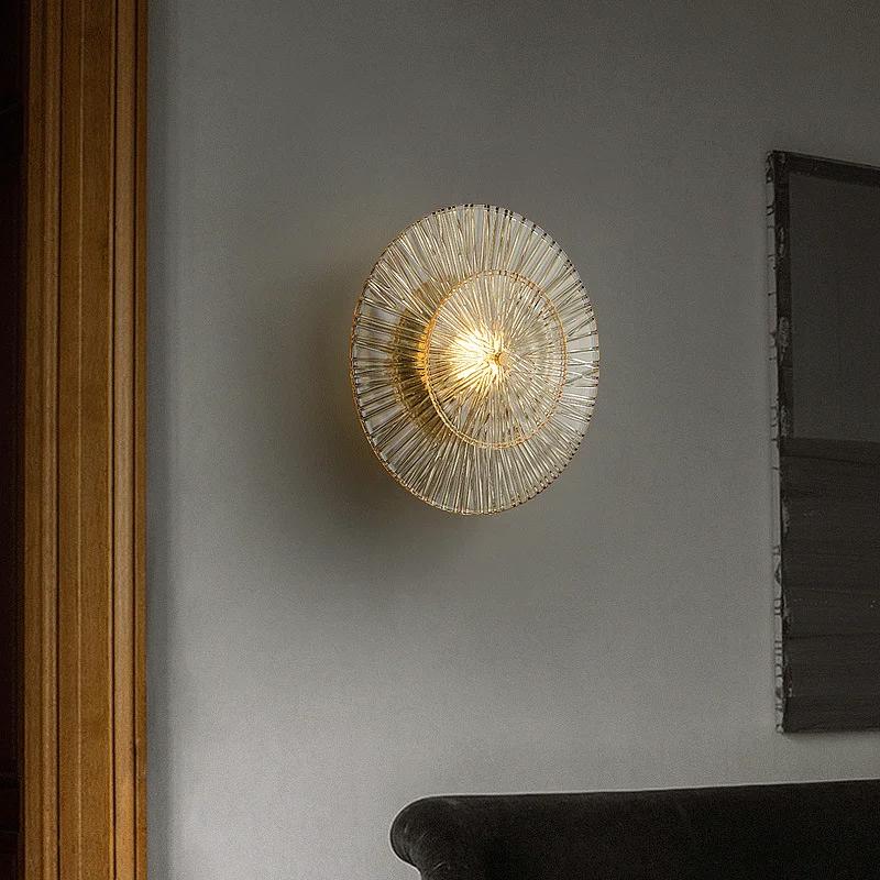 Modern Simple LED Glass Wall Lamp Living Room Background Wall Corridor Bedroom Bedside Decorative Lighting