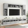 Vidaxl Wall-Mounted TV Cabinets with LED, 2 Pcs., Concrete Grey, 60X30X40 Cm