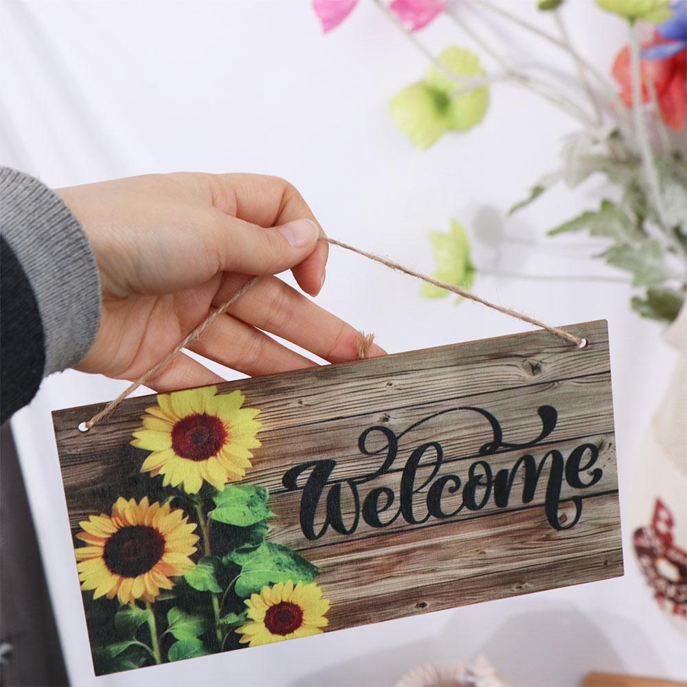 Lightweight Welcome Door Sign Pastoral Style Wooden Decoration Sign  Garden Decoration