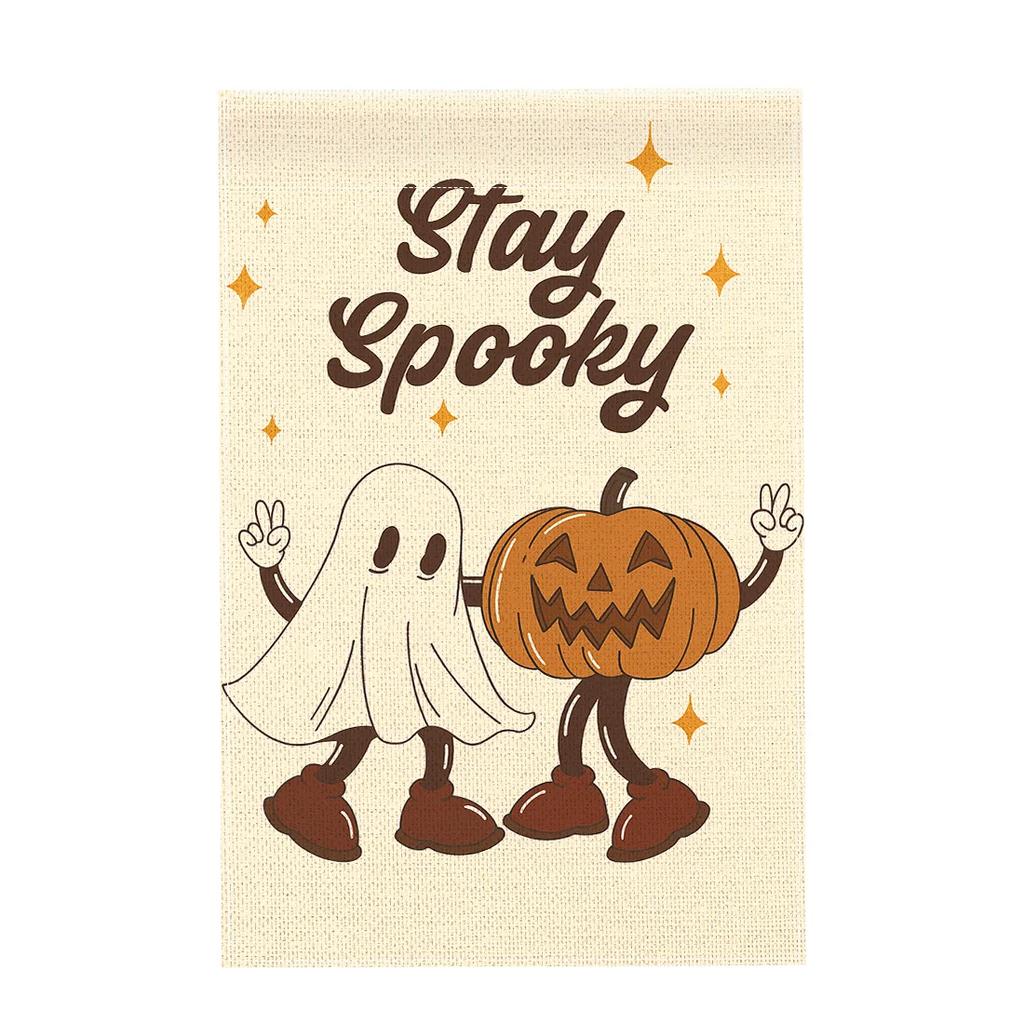 Halloween Garden Flag Pumpkin Ghost Witch Halloween Flags Double Sided Funny Yard Decoration for Outdoor Welcome