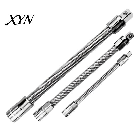 Flexible Extension Bar 1/3Pcs Shaft Bar, 3/8" 1/4" 1/2" Drive Bendable Tight Space Wrench Extender Socket Extender, Electric Connection Rod for Spaces