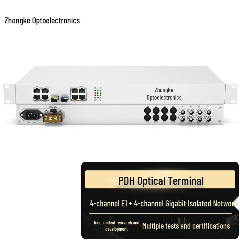 Zhongke Optoelectronics 4E1+4GE PDH Optical Transceiver 60KM