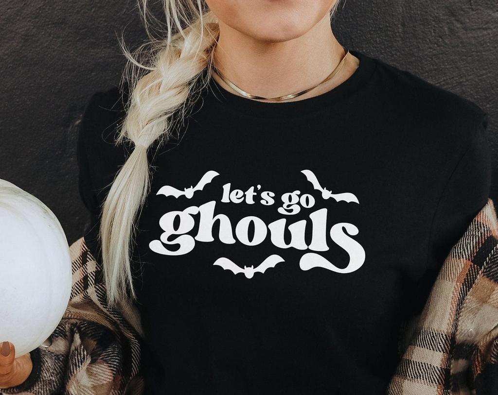 Lets Go Ghouls Shirt, Retro Halloween T Shirt, Spooky Season Graphic Tee, Cute Witchy Gift