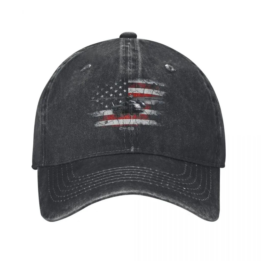 CH53 Sea Stallion Helicopter US Flag Veterans Day denim Hat Breathable Design Women Hat Baseball Cap For Men
