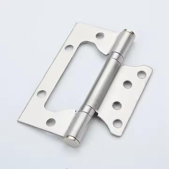Modern American Hole Flat Hinges Stainless Steel Wooden Door Hinges Inner Double Bearings Brass Bathroom Use