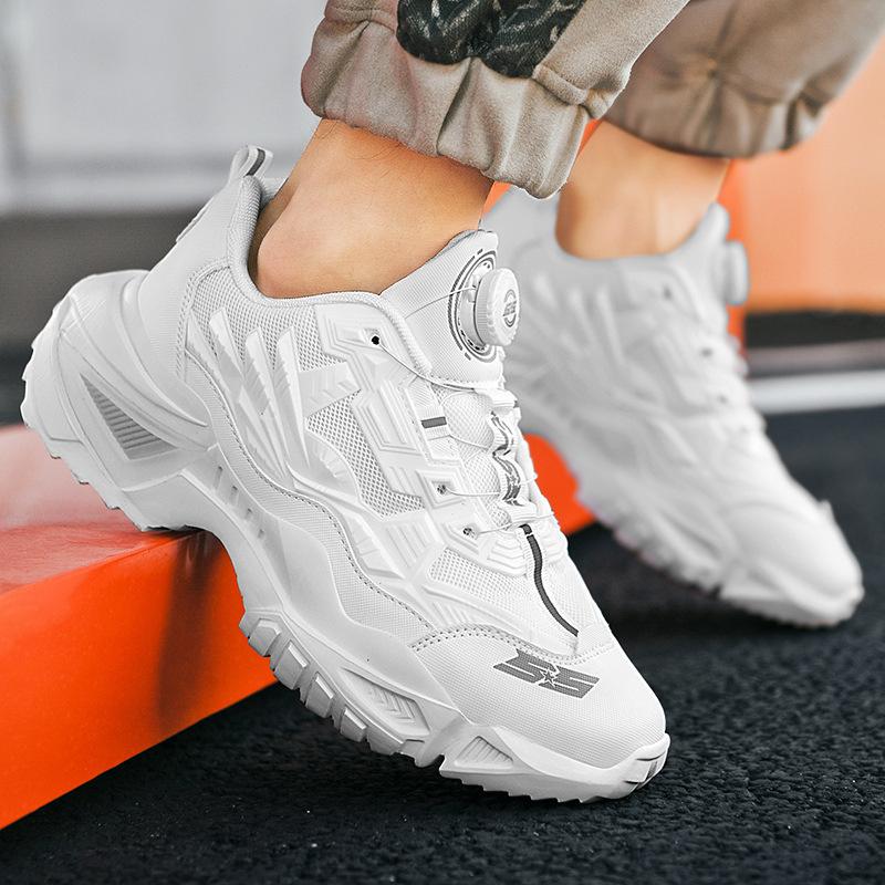 Tide shoes 2025 autumn men's platform dad shoes men's outdoor leisure sports automatic rotating buckle mecha shoes men's shoes