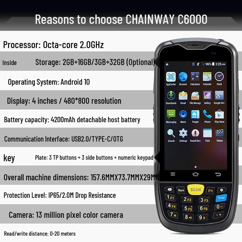 Chainway C6000 Handheld PDA Barcode Scanner