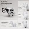 3D Printed Elephant Glasses Holder, Marble Textured Desktop Decoration, Exquisite Animal Shaped Creative Glasses Holder