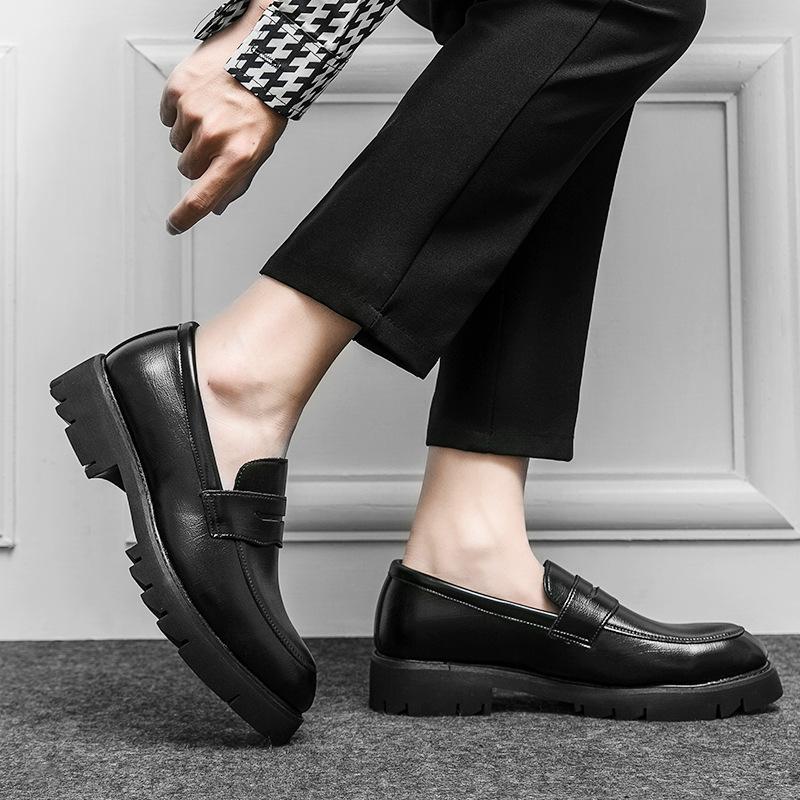Summer British style high-end business dress casual leather shoes inner height increase CM lazy driving Doudou shoes