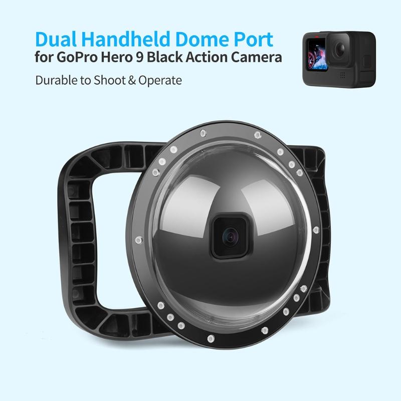 Dome Port for  9 Sport Camera Accessories, Waterproof Dome with 12 Pcs Anti-fog Inserts for  9  Underwater