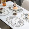 French Print Western Restaurant Heat-Insulating Mats Pu Leather Placemat Waterproof And Oil-Proof Table Mats