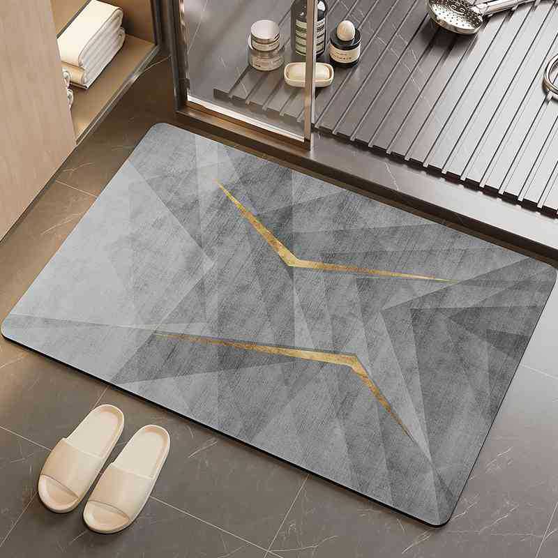 Leichter Luxus Kieselgur Fußmatte, Duschraum, Schnelltrocknend, Schmutzabweisende Fußmatte, Haushalt Anti-Rutsch Und Pflegeleichte Fußmatte