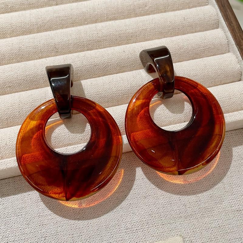 Silver Needle Geometric Irregular Resin Y2K Earrings - Retro Stud Ear Accessories for Women