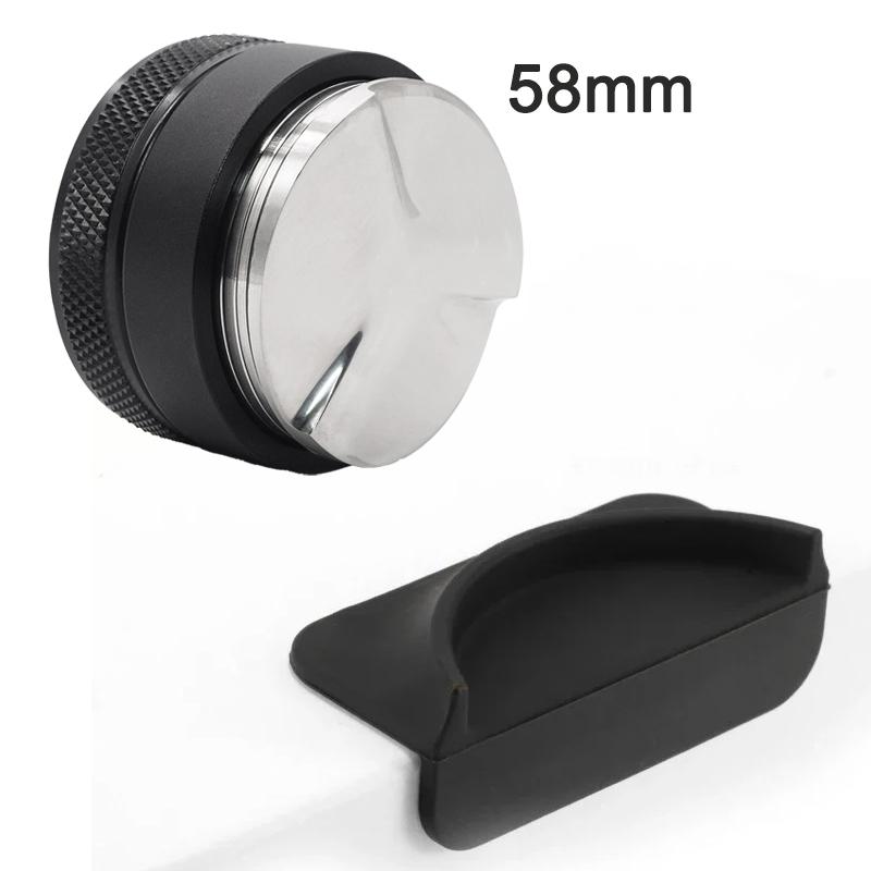 Coffee Distributor Espresso Distribution Tool/Leveler 3 Angled Slopes Adjustable Palm Tamper With Mat Fit 51/53/58mm Portafilter
