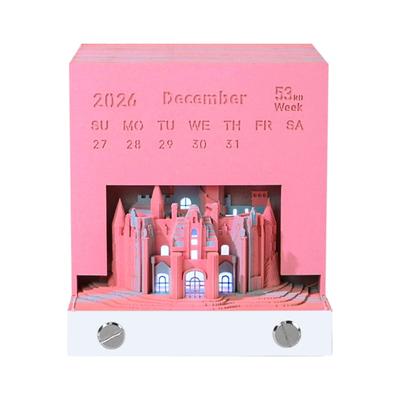 Carnet d'Emploi du Temps Hebdomadaire Créatif avec Design de Papier Manoir Fantastique 2026 Pour un Usage Quotidien