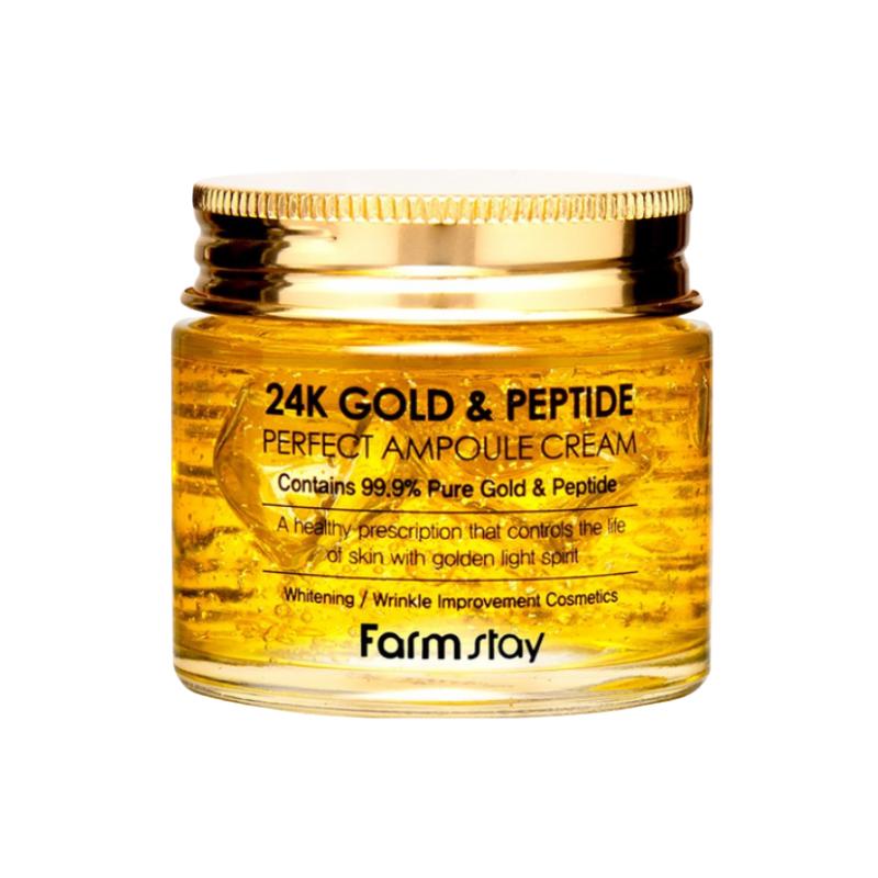 

FARM STAY Moisturizing Ampoule Facial Cream with 24K Gold & Peptides 80ml – Radiance Boosting Anti-Aging Hydration Cream