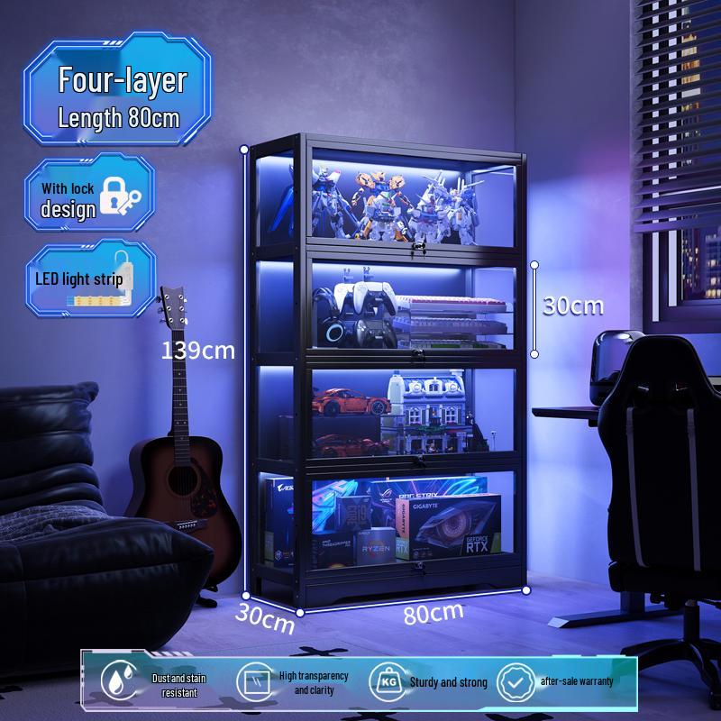 Acrylic Glass Display Cabinet with Lock for Toys and Prizes