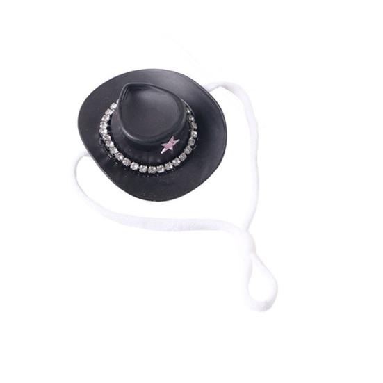 Small Animals Hats Hamster Mini Cowboy Hat Rhinestone Star Design Tiny Pet Hat Costume Accessories for Guinea Pig Rabbit