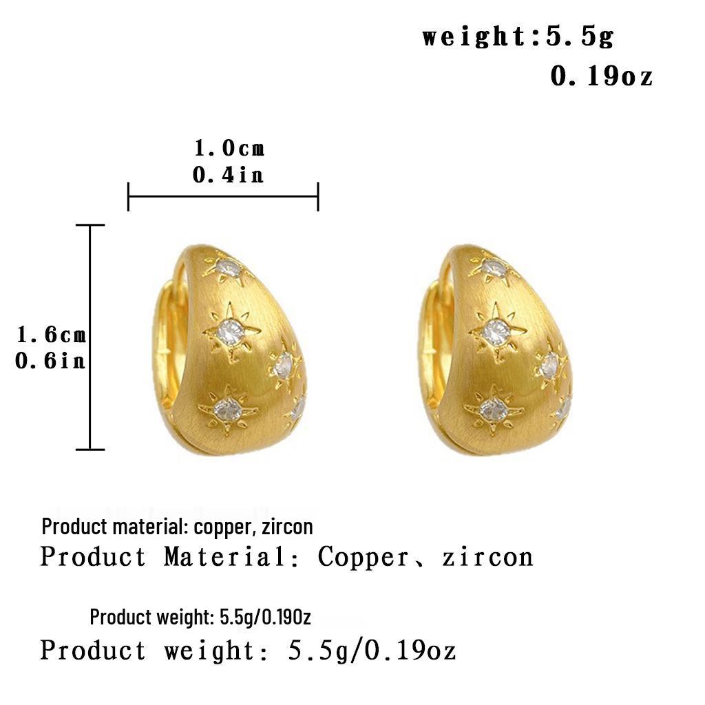 Европейские и американские серьги-каффы с цирконом в виде лучей, матовые, в форме капли воды - Минималистичные серьги легкой роскоши для женщин