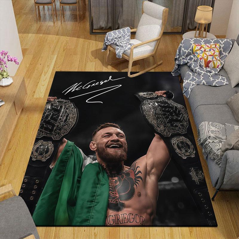 Conor Printed Carpet, Home Sofa Decoration for Living Room & Bedroom, Non‑Slip Play Flannel Floor Mat for Game Room
