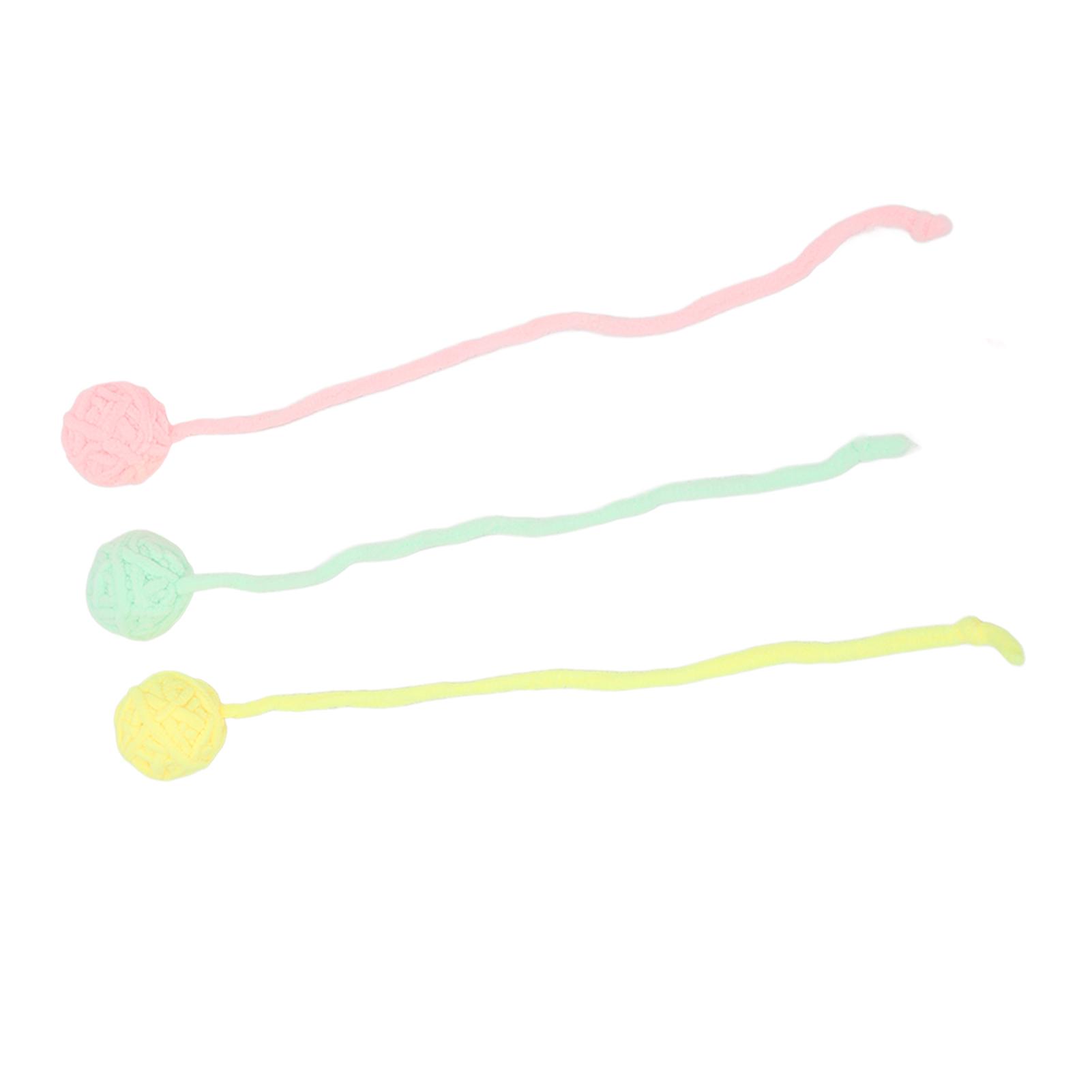 

3 шт. Плюшевый мячик для кошки, Интерактивные пушистые жевательные мячики для кошки с колокольчиками для домашних кошек, котенка, однотонные