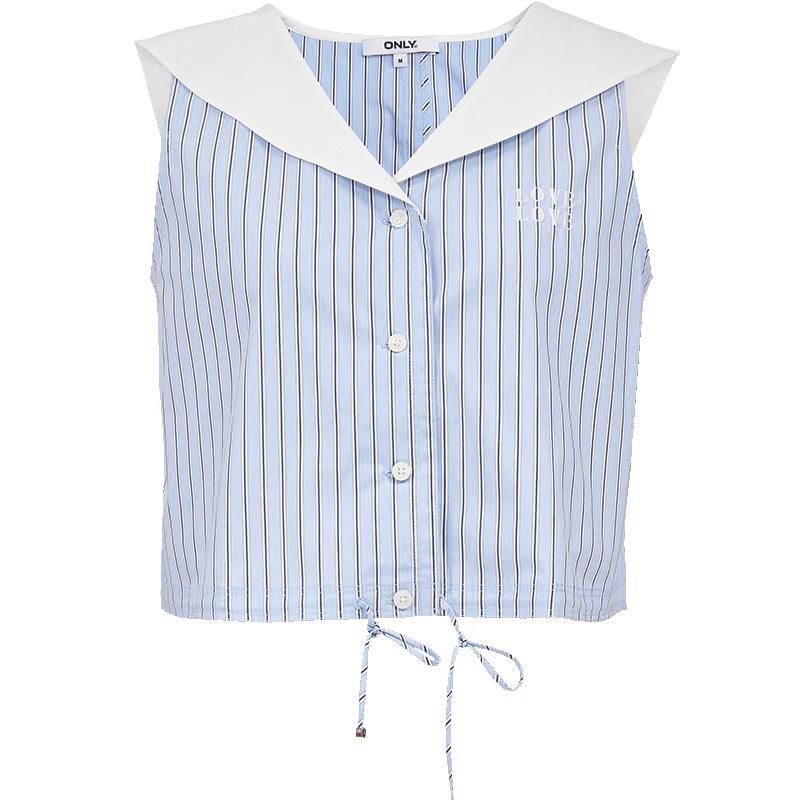 ONLY Women s V-Neck Embroidered Short Shirt L