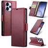 Oppo Reno 15 Pro 5G Case, ERBORD Glossy Litchi, Wallet with Flip, Red