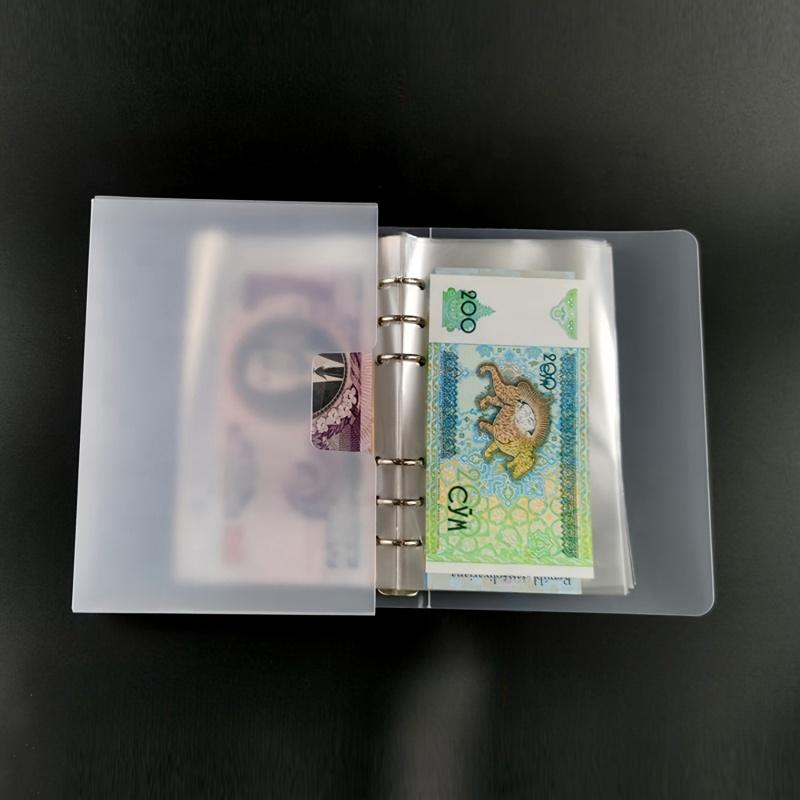 100 Pocket Currency Album Portable Banknotes Holder Paper Money Sleeves Storage Book for Tickets Stamps Collection Supplies