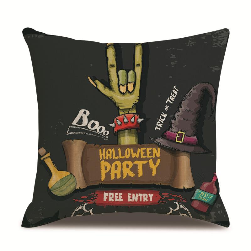 Halloween Linen Pillow Cover Printed Pillow Cover