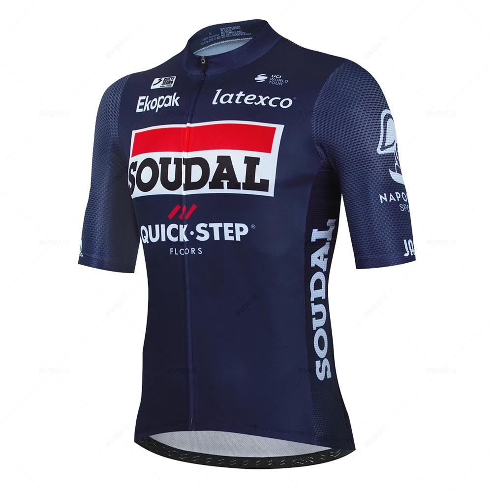 Soudal Quick Step sada cyklistického dresu léto belgické kolo prodyšné muži oblečení na horské kolo Maillot ropa ciclismo uniforma