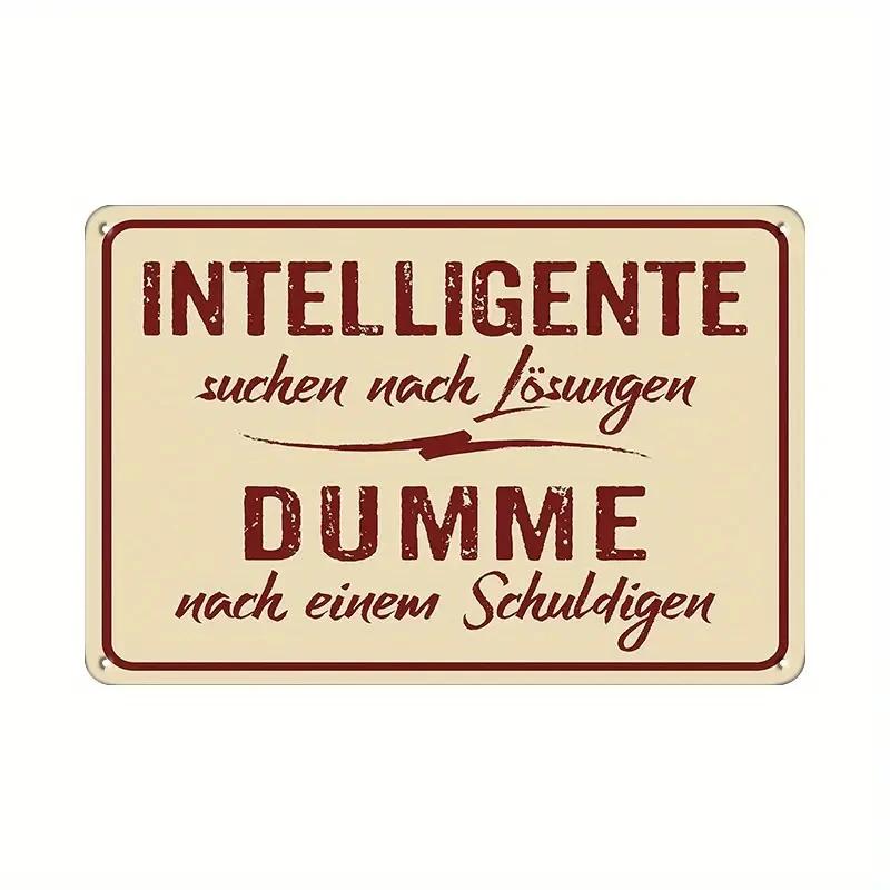 Tyska Humoristiska Fraser Roliga Uttryck Vintage Skylt Retro Metallskylt För Hem Rum Lägenhet Kontor Bar, Kafé, Studierum Väggdekor