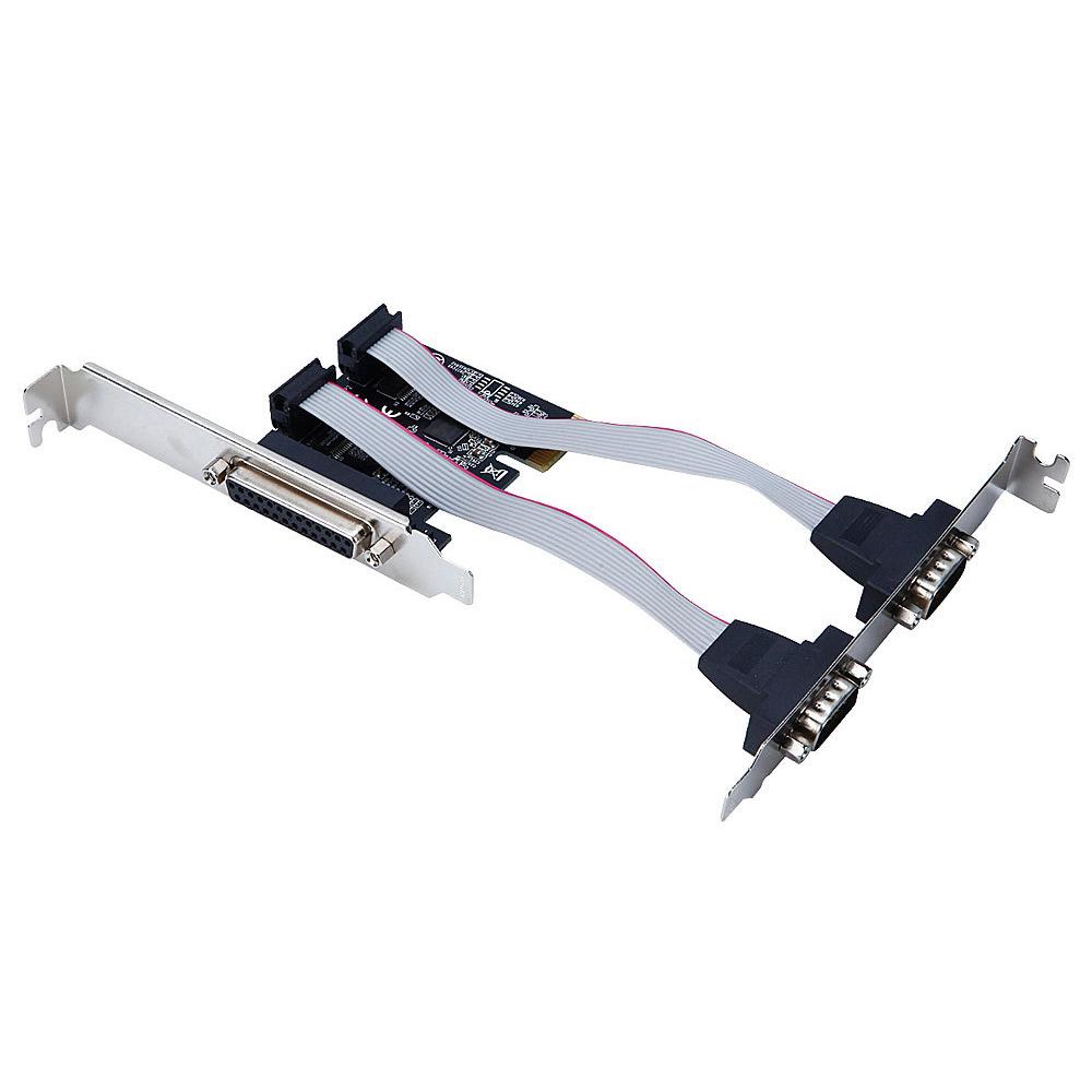 

TXB076 ASIX/AX99100 Chip Pcie 1 Parallel to 2 Serial COM Port RS232 to 9-pin Expansion Card As Shown A