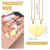 [uxcell] 5-Piece Set Heart Pair Pendant Necklaces, Stainless Steel, Engravable, Adjustable Matching Necklaces for Best Friends, 2 Heart Decorations