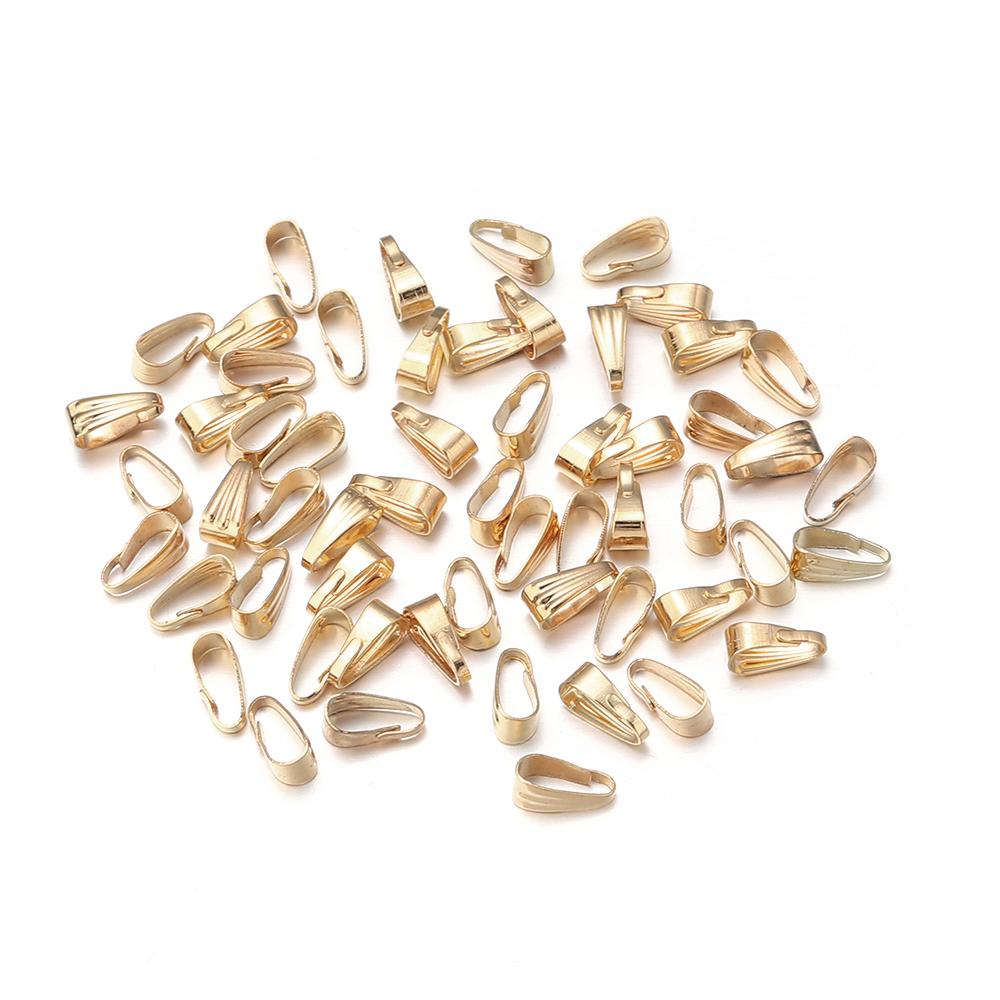 200pcs Pendant Clips Pinch Bail Clasp Connectors Necklace Hooks For Jewelry Making Finding Parts Accessories Supplies