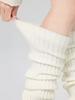 Acrylic Slouch Knitted Solid Khaki White Black Grey Breathable Keep Warm Leg Warmer Boot Socks for Women