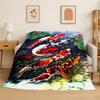 Cartoon Koi Carp Good Luck Yin Yang Fish Flannel Blanket Soft Throw Blanket for Bedroom Living Room Bed Travel Camping Nap Gift