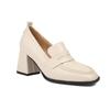 Simple Square Head Thick Heel Single Shoes Spring And Autumn High Heel Large Size Women'S Shoes C24-05