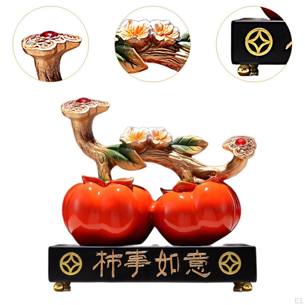 Żywiczna figurka kaki, ozdoba stołowa, solidna figurka do dekoracji domu