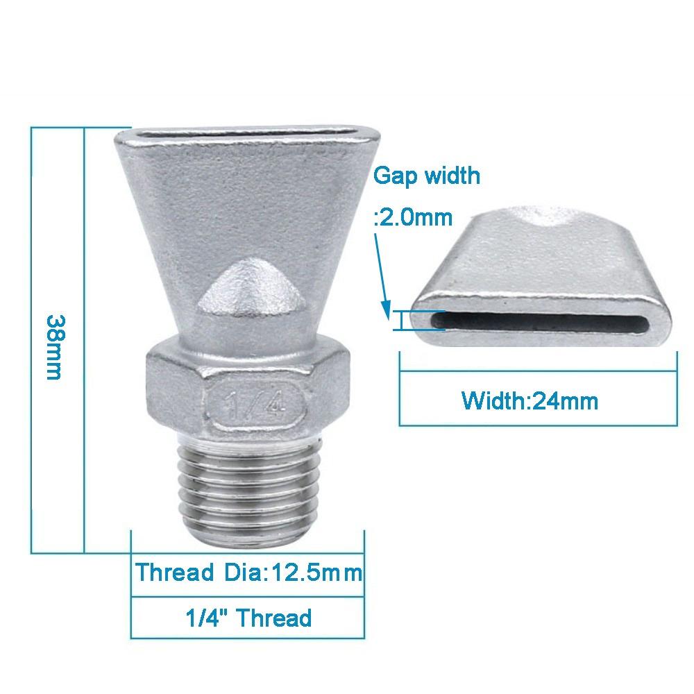 

Термостойкое воздушное сопло распылительное сопло с плоским факелом Промышленная водяная струя Gap 2.0mm-1/4 inch