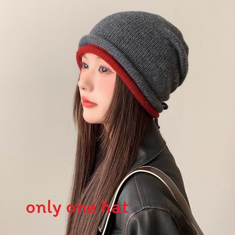 Acrylic Knit Cap Unisex Winter Insulated Windproof Cold Weather Headgear серый
