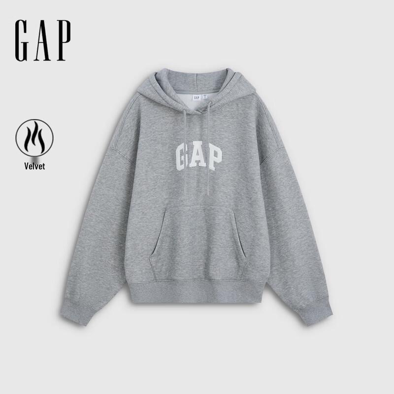GAP Women's Fleece-Lined Logo Terry Hooded Pullover Sweatshirt