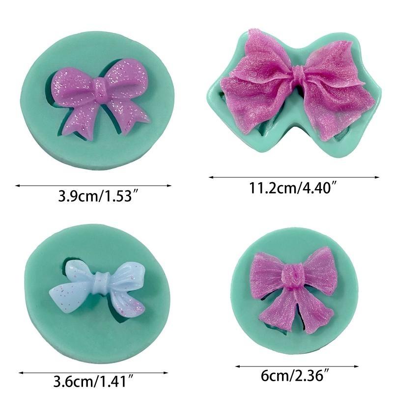 Mini Love Heart Bow Silicone Mold Handmade Soap Making Mould for DIY Baking Fondant Chocolate Wedding Cake