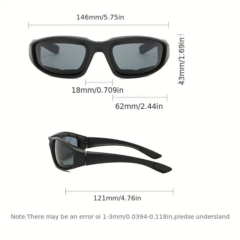 Fashionable Square Sunglasses Men UV Protection Outdoor Sports Running Cycling Non-polarized Anti-glare Dustproof Goggles