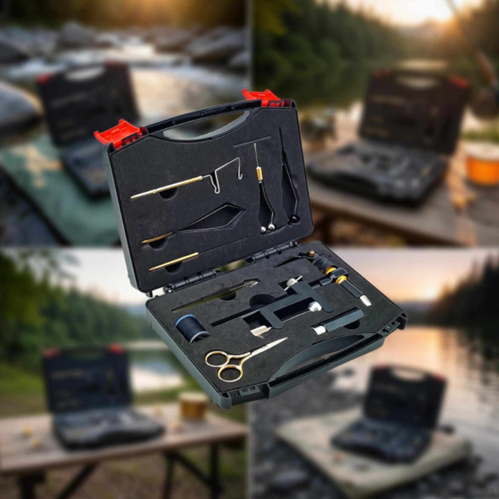 

Fly Tying Tool Kit for Beginners Starter,Travel,Lightweight,Outdoor Sturdy Compact Portable with