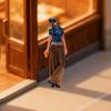 1:64 Miniatur-Figuren, Winzige Figuren Spielzeugpuppe Realistisches Kaffee-Mädchen Modell für Sammler